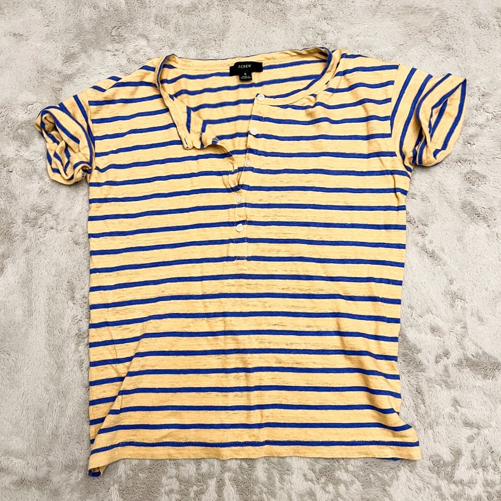 J. Crew Yellow Stripe T-Shirt